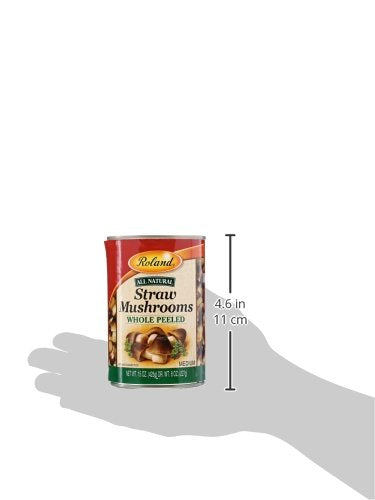 Roland Foods Canned Peeled Straw Mushrooms, Specialty Imported Food, 15-Ounce Can 8 Pack