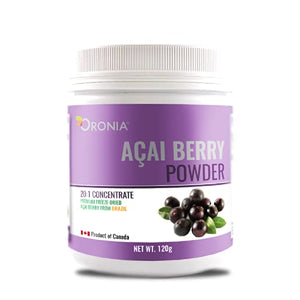 ORONIA Canada Acai Berry Powder – Premium Freeze-Dried from Brazil 120 Gram Natural Antioxidant Superfood Non GMO Gluten Free Anti Aging 20:1 Concentrate