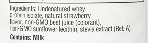 Bluebonnet Nutrition Whey Protein Isolate Powder, Whey From Grass Fed Cows, 26g of Protein, No Sugar Added, Non GMO, Gluten Free, Soy free, kosher Dairy, 2 Lbs, 28 Servings, Strawberry Flavor