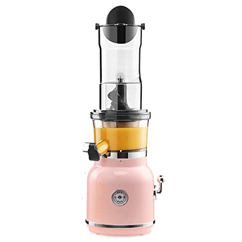 HIZQ Slow Juicer Masticating Juicer Machine, Wide Groove Slow Juicer for Nutritious Fruit And Vegetable Juicer Spiral Cold Press Juicer Is BPA Free Masticating Juicers for Vegetables,Pink