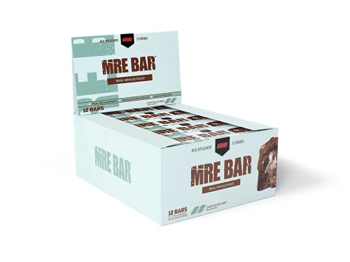 Redcon1 MRE Bar - Meal Replacement Protein Bar (1 Box / 12 Bars), Real Whole Food Sourced Protein, Real Food Taste, 20g Protein (Mint Chocolate)