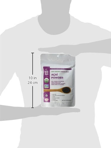 Super Good For You Foods Freeze Dried Acai Berry Powder, USDA Certified Organic, Gluten-Free, Non-GMO, Vegan, No Sugar Added, Kosher, 8 oz
