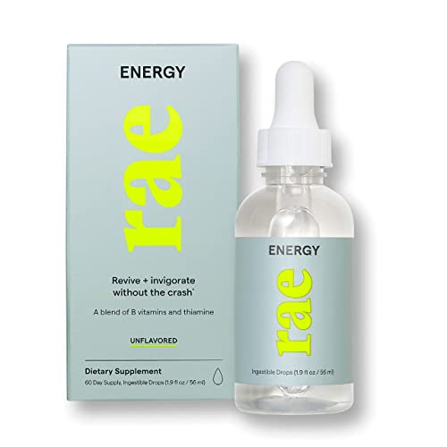 Rae Energy Drops - Liquid Energy Supplements for Women with B Vitamins, Thiamine and Caffeine - Vegan Natural Energy Support - Invigoration Without The Crash - 60 Day Supply