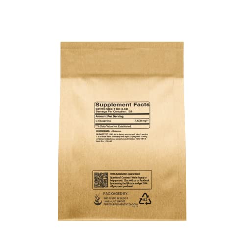 Pure Original Ingredients L-Glutamine (1lb) Alpha-Amino Acid Supplement Powder, Lab-Verified