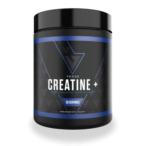 Vedge Nutrition Creatine + | Vegan Plant-Based Creatine Monohydrate Powder | Energy, Performance & Function | Ergogenic Aids for Athletes | Unflavored, 30 Servings