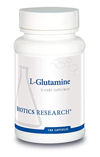 Biotics Research L Glutamine, Gastrointestinal Health, Gut Lining Support, Muscle Repair, Lean Muscle, Antioxidant Activity, Free Form Amino Acid. 180 capsules