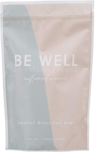 Be Well by Kelly - Swedish Grass-Fed Beef Protein Powder - Paleo and Keto Friendly, Dairy-Free & Gluten-Free - Low Carb Protein Powder with BCAAs & Collagen - 23g Protein (Unflavored - 30 Servings)