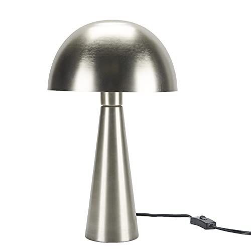 Nourison 17" Silver Modern Iron Mushroom Desk Lamp