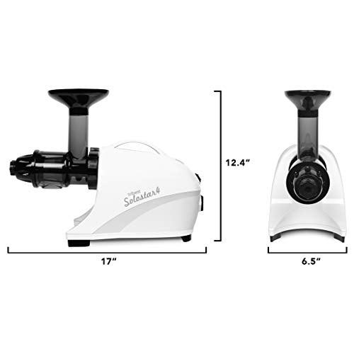 Tribest SS-4200-B Solostar Single Auger Masticating Juicer, White