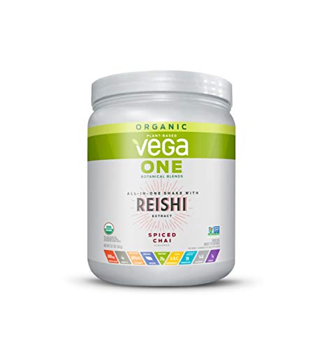 Vega One Organic Botanical Blends, Spiced Chai with Reishi, Plant Based Protein Powder with Adaptogens- Vegan Certified, Vegetarian, Gluten Free, Dairy Free, Non GMO (10 Servings, 12.7 Oz)