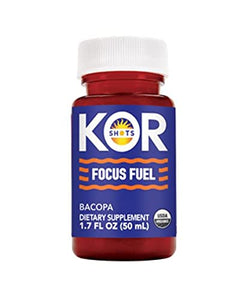 KOR Shots Bacopa Shot - 1.7 Fl Oz - Focus Fuel - Bacopa Root, Rhodiola Root and Lions Mane Mushroom - USDA Certified Organic