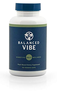 Balanced Vibe Digestive Support for Gas & Bloating - Made with Proprietary Blend of Organic Triphala, Fennel Seed, Licorice Root, Glutamine, Glycine - 90 Caps