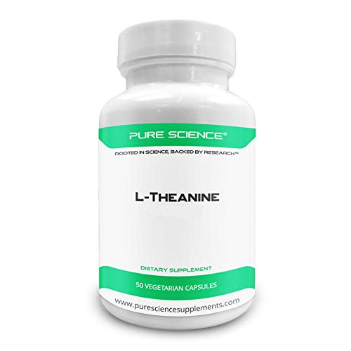Pure Science L-Theanine Supplement 400 mg – Supports Cognition, Improves Mental Performance and Calms the mind and Reduce stress - 50 Vegetarian Capsules