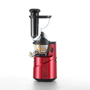 Empava Masticating Slow Juicer 150W Cold Press Juicer Machine Reverse Function High Juice Yield Juicer Extractor with Big Feed Chute Red