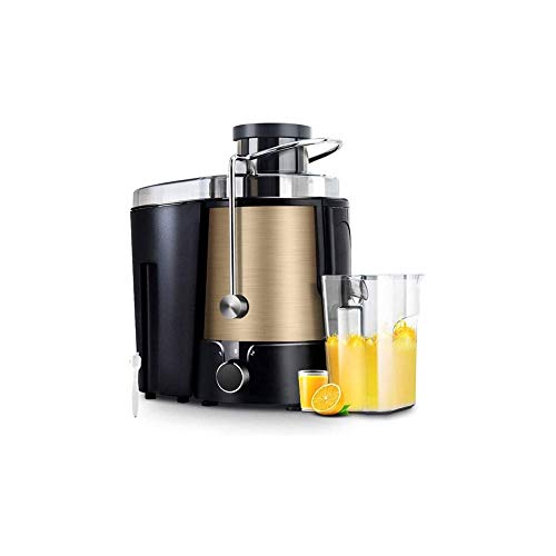 QIN Juicer Machines, Slow Masticating Juicer, Slow Juicer Easy to Clean, Extractor Press Centrifugal Juicing Machine,Wide 3” Feed Chute for Whole Fruit Vegetable (Color : Gold)