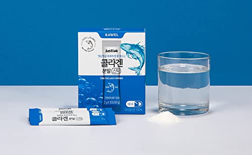 Rawel Korea Beauty Anti-ageing Fish Collagen Stick Powder (2g*30pack) / for Skin, Hair Growth, Strong Nails, & Joints / Collagen Supplement