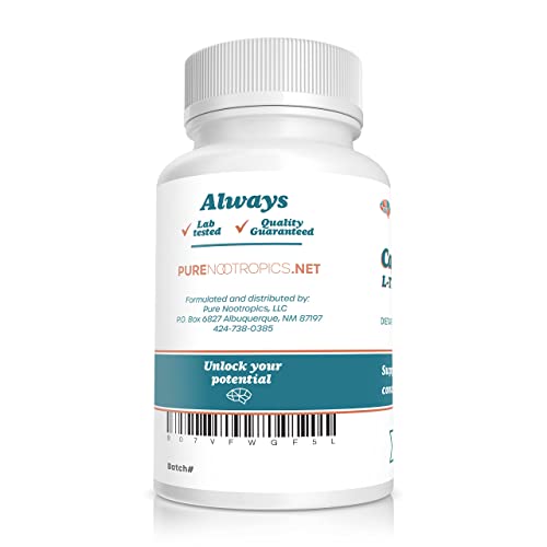 Pure Nootropics - Caffeine + L-theanine 300 mg Capsules | 120 Veg Cap Value Pack | Focused Energy Fortified with Amino Acids | All Natural Mood Support | Morning Super Stack Brain Blend