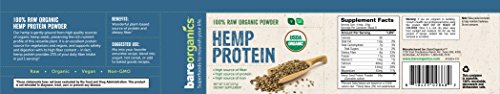 BareOrganics Hemp Seed Protein | USDA Organic, Non-GMO & Vegan, 8oz, 8.0 Ounce