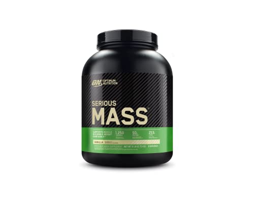 Optimum Nutrition Serious Mass Weight Gainer Protein Powder, Vitamin C, Zinc and Vitamin D for Immune Support, Vanilla, 6 Pound (Packaging May Vary)