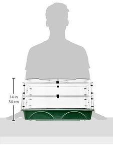 EarlyGrow 24" x 15" x 12.75" Domed Propagator with 2 Height Extenders and Locking Clip Set, Green