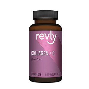 Amazon Brand - Revly Collagen Peptides + Vitamin C, 2500 mg Collagen Peptides per Serving, 90 Tablets, 1 Month Supply