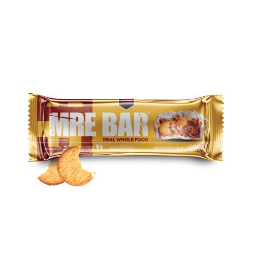 Redcon1 MRE Bar - Meal Replacement Protein Bar (1 Box / 12 Bars), Real Whole Food Sourced Protein, Real Food Taste, 20G Protein (Snickerdoodle)