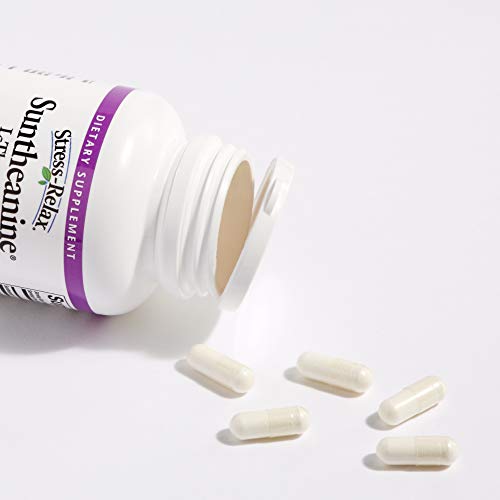 Stress-Relax Suntheanine L-Theanine 125 mg by Natural Factors, Non-Drowsy Stress Support for Mental Calmness and Relaxation, 60 capsules (30 servings)