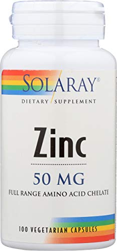 Solaray Zinc Amino Acid Chelate 50 mg VCapsules, 100 Count