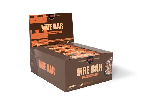 Redcon1 MRE Bar - Meal Replacement Bar (1 Box / 12 Bars) - Crunchy Peanut Butter Cup - Animal Based Protein, 20G Protein, No Bloating, Real Food Taste