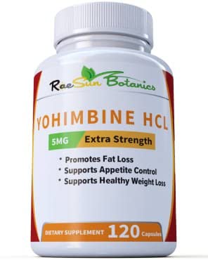 Raesun Botanics Yohimbine HCL Bark Extract Extra Strength Supplement 5mg x 120ct Capsules Premium Fat Burner, Weight Loss, Appetite Control, Male Support, Energy, and More