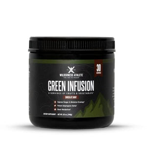 Wilderness Athlete - Green Infusion | Supergreen Superfood Power Greens Powder - Wheatgrass Powder with Astragalus Root, Green Tea Extract, & Chlorella - 30 Serving Tub (Chocolate Mint)