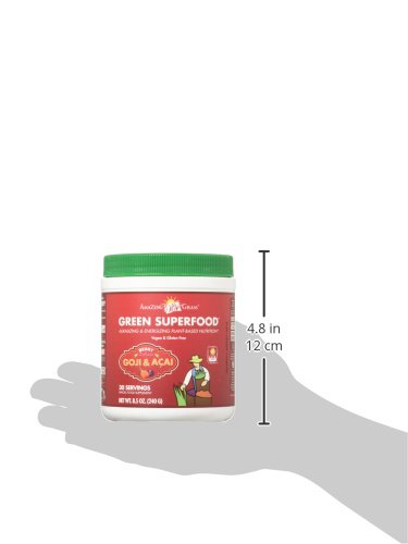 Amazing Grass Greens Blend Superfood: Super Greens Powder with Spirulina, Chlorella, Beet Root Powder, Digestive Enzymes, Prebiotics & Probiotics, Berry, 30 Servings (Packaging May Vary)