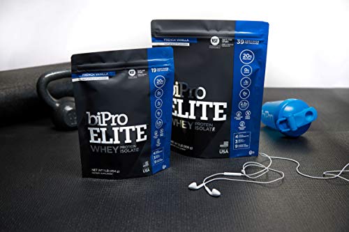 BiPro Elite 100% Whey Protein Powder Isolate for High-Intensity Fitness, French Vanilla, 1 Pound - Approved for Sport, Sugar Free, Suitable for Lactose Intolerance, Gluten Free