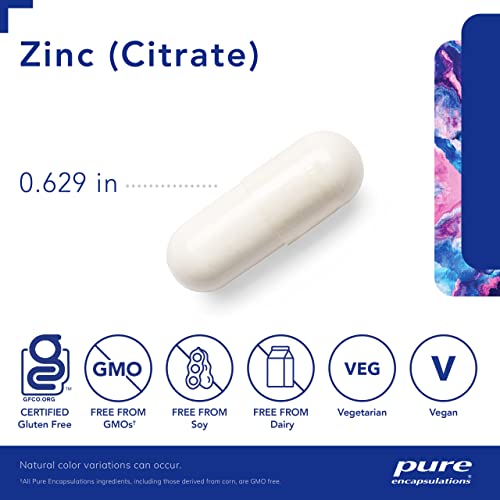 Pure Encapsulations Zinc (Citrate) | Supplement to Support Immune System, Reproductive Health, and Tissue Development and Repair* | 180 Capsules