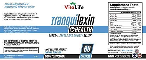 Tranquilexin - Stress & Anxiety Relief - All Natural - Extra Strength with Ashwagandha, Bacopa, Valerian & More - Tranquilene | Zen 60 Vegetal Capsules