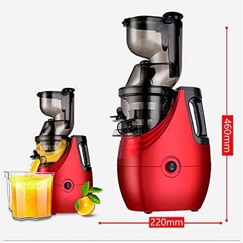 HIZQ Slow Juicer Masticating Juicer Machine, Slow Chewing Juicer, 3-Inch Wide-Groove Cold-Squeezed Juicer for Fruits And Vegetables, High-Yield Vertical Juicer,Red,B