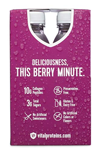 Vital Proteins Collagen Water™, 10g of Collagen per Bottle & Made with Real Fruit Juice, Dairy & Gluten Free - BlackBerry Hibiscus, 4 Pack