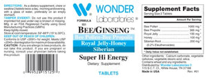 Bee/Ginseng, Super High Energy Formula of Bee Propolis and Siberian Ginseng - 250 Tablets #1512