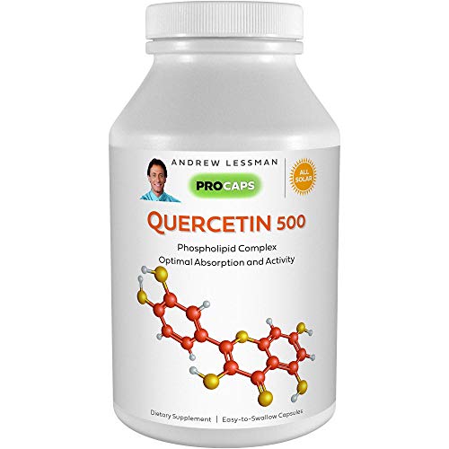 Andrew Lessman Quercetin 500-240 Capsules - 500 mg Unique Quercetin Phospholipid Complex, Highly Absorbable Formula to Support Healthy Heart, Circulatory and Immune Function. No Additives.