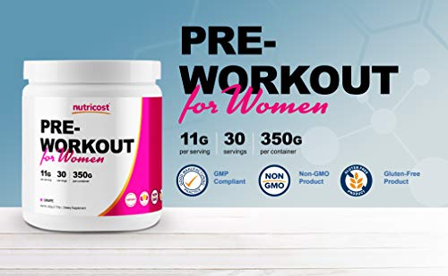 Nutricost Pre-Workout Powder for Women Grape (30 Serv)