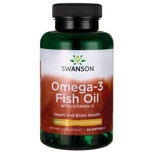 Swanson Lemon Flavor Omega-3 Fish Oil & Vitamin D 60 Sgels