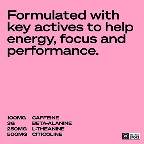 LADDER Sport Pre Workout Powder, 100mg Caffeine, Beta-Alanine, Creatine, Theanine, Clean Energy with No Artificial Sweeteners, NSF Certified for Sport (Strawberry Lemonade, 20 Ounce (Bag with Scoop)