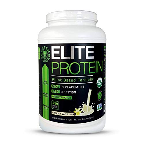 Elite Protein - Organic Plant Based Protein Powder, Vanilla, Pea and Hemp Protein, Muscle Recovery and Meal Replacement Protein Shake, USDA Organic, Non-GMO, Dairy-Free - Vegan - 30 Servings