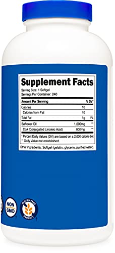 Nutricost CLA (Conjugated Linoleic Acid) 800mg, 240 Softgels