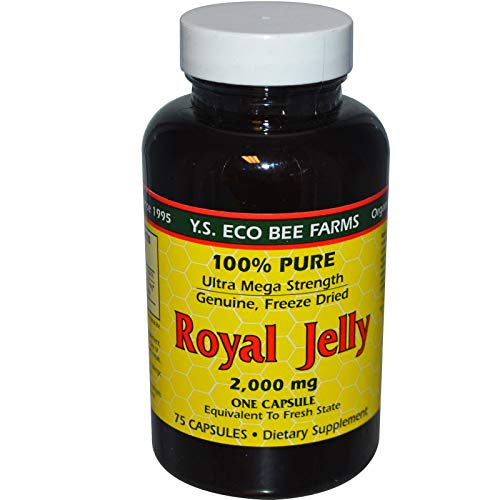 100% Pure Royal Jelly Ultra Mega Strength 2000 Milligrams 75 Capsules