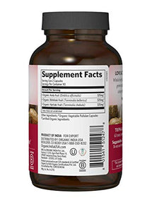 Organic India Triphala Herbal Supplement - Digestion & Colon Support, Immune System Support, Adaptogen, Nutrient Dense, Vegan, Gluten-Free, USDA Certified Organic, Non-GMO - 180 Capsules
