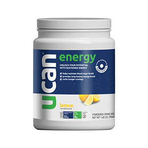 UCAN Keto Energy Powder - Sugar Free Pre Workout Powder for Men & Women with SuperStarch - Non-GMO, Vegan, Gluten Free - Lemon - 30 Servings