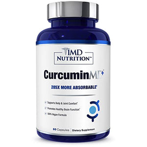 1MD Nutrition CurcuminMD Plus - Turmeric Curcumin with Boswellia Serrata - 285x More Absorbable | Joint Stiffness, Muscle Recovery, and Mood Support | 60 Capsules