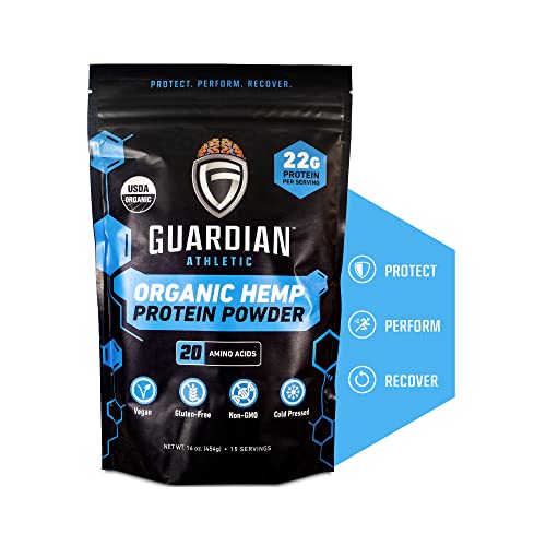 Guardian Athletic - Organic Hemp Protein Powder, Plant Based Protein Powder, Non-GMO, Gluten-Free, and Vegan Protein Powder, 15 Servings, 454g