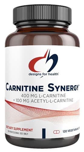 Designs for Health Carnitine Synergy - 400mg L-Carnitine (from Carnitine Tartrate) + 100mg Acetyl L-Carnitine Pills - Non-GMO + Vegetarian Supplement (120 Capsules)